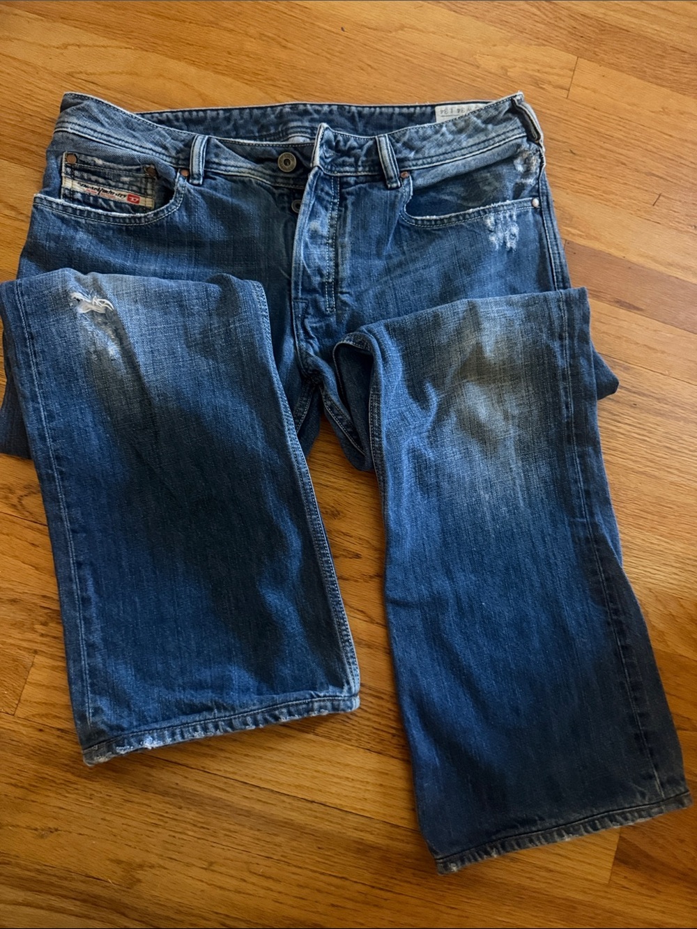 Diesel Men's Dark Blue Relaxed Fit Jeans